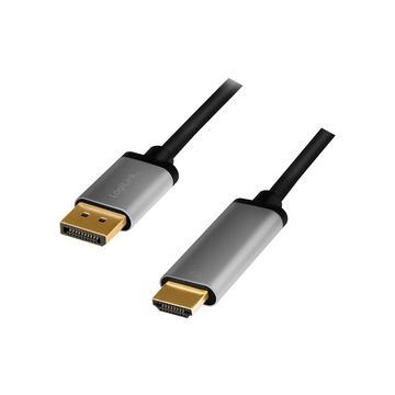 LogiLink Câble DispolayPort - HDMI, 2,0 m, noir/gris