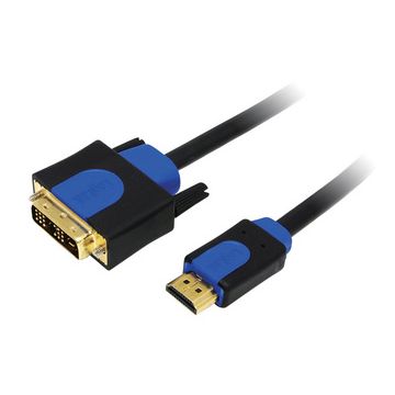 LogiLink Câble HDMI High Speed, HDMI - DVI-D, 2 m