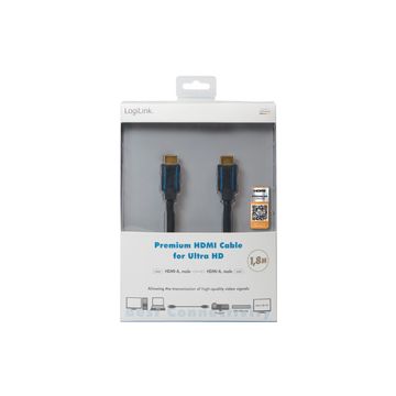 LogiLink Câble HDMI Premium pour Ultra HD, 3,0 m, noir