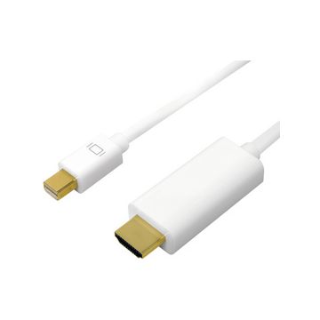 LogiLink Câble Mini DisplayPort - HDMI, 4K, 5,0 m, blanc