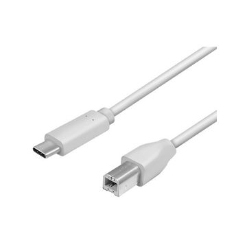 LogiLink Câble USB 2.0, USB-C - USB-B mâle, 1,0 m, gris