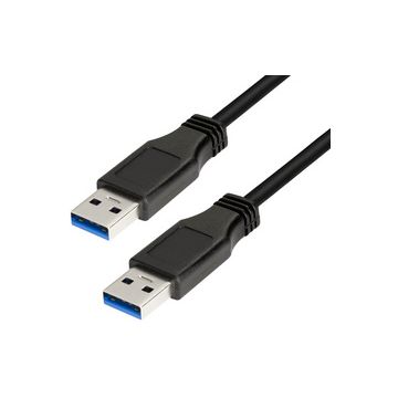 LogiLink Câble USB 3.0, USB-A - USB-A mâle, 2 m, noir