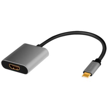 LogiLink Câble adaptateur USB-C - HDMI, 0,15 m, noir/gris