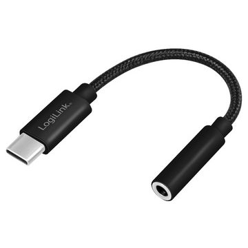 LogiLink Câble adaptateur USB-C - jack, 130 mm, noir LogiLink Câble adaptateur USB-C - jack, 130 mm, noir