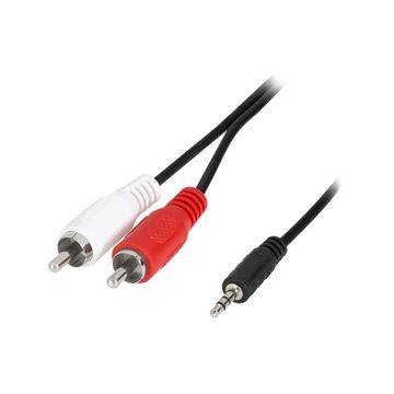 LogiLink Câble audio, 2x RCA mâle - jack mâle 3,5 mm