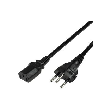 LogiLink Câble d'alimentation Suisse, 1,8 m, noir