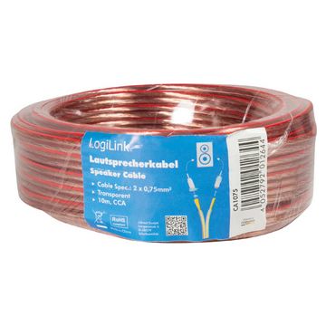 LogiLink Câble pour haut-parleurs, 2 x 0,75 mm2, 25 m