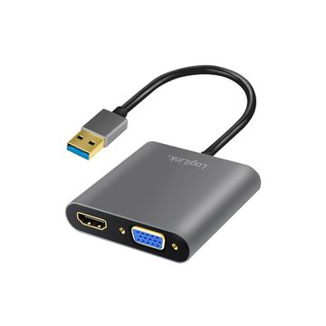 LogiLink Carte graphique USB 3.0 - HDMI/VGA, noir