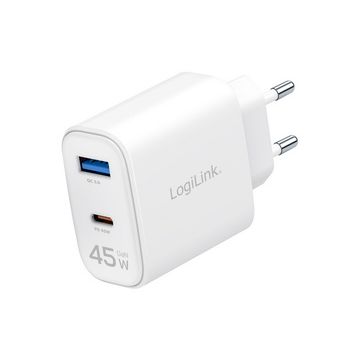 LogiLink Chargeur USB, 1x USB-C (PD), 1x USB-A (QC), 45 W