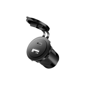 LogiLink Chargeur adaptateur allume-cigare, USB-A & USB-C