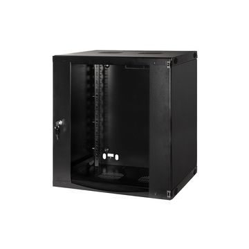 LogiLink Coffret mural 19", une pièce, 9 U, noir-gris