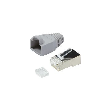 LogiLink Connecteur mâle RJ45, Cat.6, blindé, gris