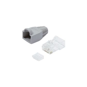 LogiLink Connecteur mâle RJ45, Cat.6, non blindé, gris