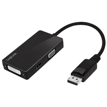 LogiLink DisplayPort 4K vers adaptateur DVI/HDMI/VGA, noir