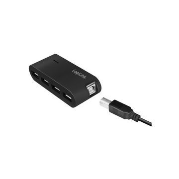 LogiLink Hub USB 2.0 avec bloc d'alimentation, 4 ports, noir