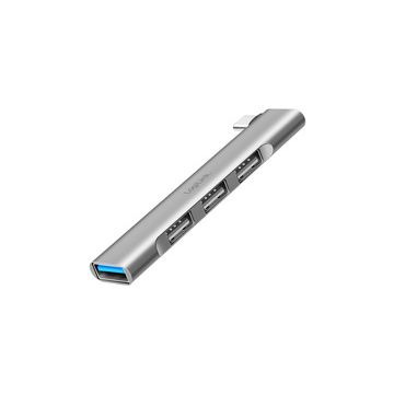 LogiLink Hub USB 3.0 Ultraslim, 4 ports, boîtier aluminium
