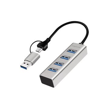 LogiLink Hub USB 3.0, 4 ports, 4x USB-A, argent