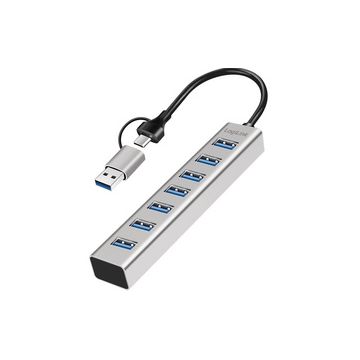 LogiLink Hub USB 3.0, 7 ports, 7x USB-A, argent