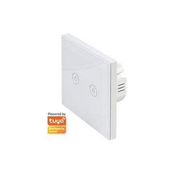 LogiLink Interrupteur mural RGB WiFi Smart, 2 boutons, blanc