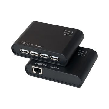 LogiLink Kit Extender USB 2.0, avec hub USB 4 ports