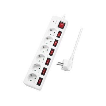 LogiLink Multiprise Euro, 6 prises, interrupteurs général