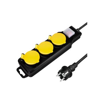 LogiLink Outdoor-Steckdosenleiste, 4-fach, schwarz, IP44