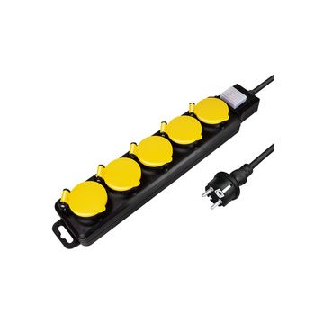 LogiLink Outdoor-Steckdosenleiste, 5-fach, schwarz, IP44