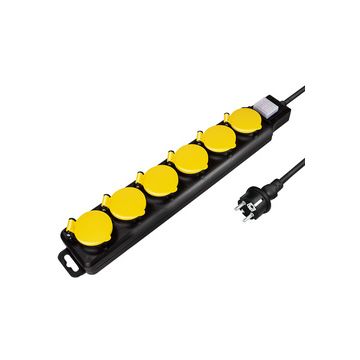 LogiLink Outdoor-Steckdosenleiste, 6-fach, schwarz, IP44