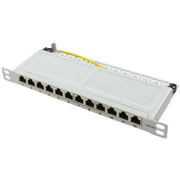 LogiLink Panneau de brassage 10" Cat.6A, 12 ports, gris LogiLink Panneau de brassage 10" Cat.6A, 12 ports, gris