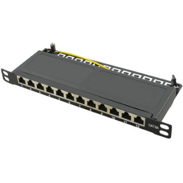 LogiLink Panneau de brassage 10" Cat.6A, 12 ports, noir