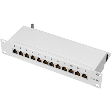 LogiLink Panneau de brassage 10" cat. 6A, 12 ports, gris