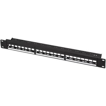 LogiLink Panneau de brassage 19" Keystone, 24 ports, noir
