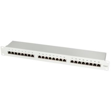 LogiLink Panneau de brassage 19" cat.6 EconLine, 24 ports