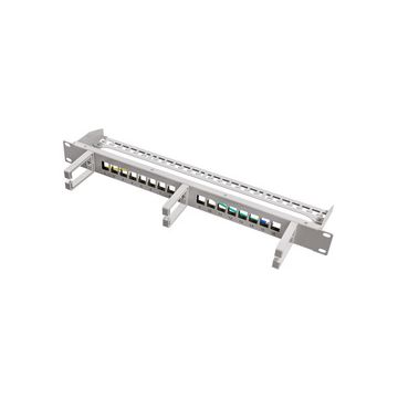 LogiLink Panneau de brassage Keystone 19", 16 ports, gris