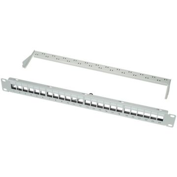 LogiLink Panneau de brassage Keystone 19", 24 ports, blindé