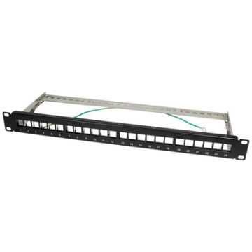 LogiLink Panneau de brassage Keystone 19", blindé, noir