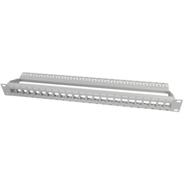 LogiLink Panneau de brassage keystone 19", non blindé, gris
