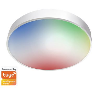 LogiLink Plafonnier LED WiFi Smart, compatible Tuya, blanc