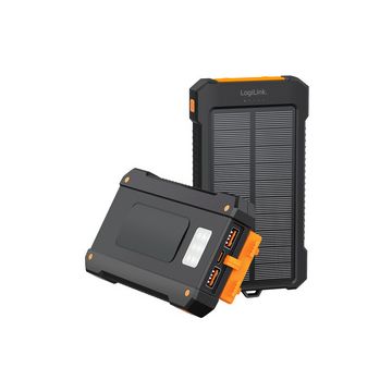 LogiLink Powerbank solaire, 10.000 mAh, 20 W, noir/orange LogiLink Powerbank solaire, 10.000 mAh, 20 W, noir/orange
