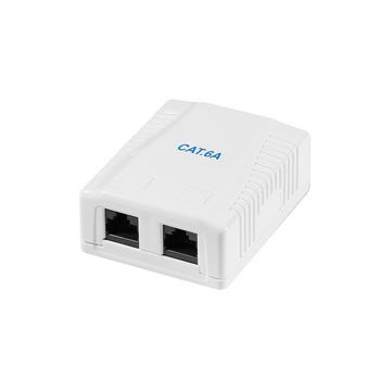 LogiLink Prise RJ45 cat. 6A avec boîtier en saillie, 2x RJ45