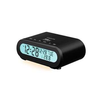 LogiLink Radio-réveil digital avec veilleuse, noir