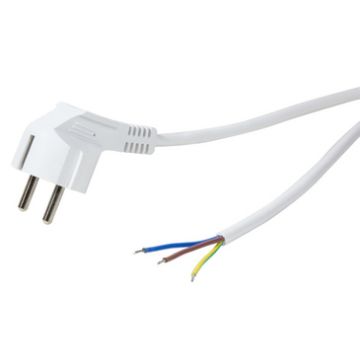 LogiLink Schutzkontakt-Stromkabel mit offenem Kabelende,weiß