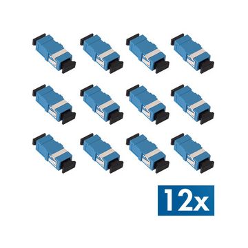 LogiLink Set de coupleurs fibres optiques, sans bride, bleu