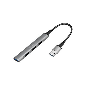 LogiLink Slim Hub USB 3.0, 4 ports, boîtier aluminium, gris