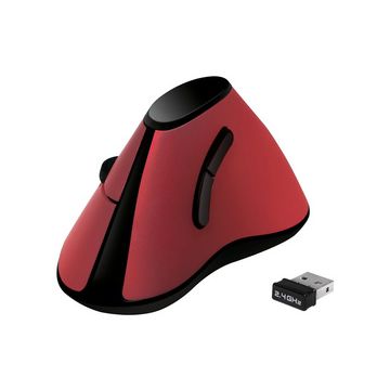 LogiLink Souris optique Ergonomic, sans fil, rouge / noir