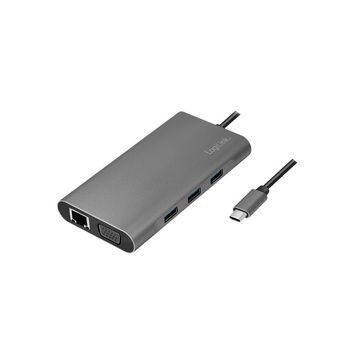 LogiLink Station d'accueil USB 3.2, 10 ports, USB-C, argent