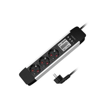 LogiLink Steckdosenleiste mit LCD-Display, 3-fach