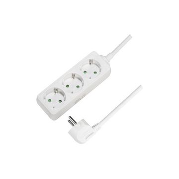 LogiLink Steckdosenleiste, 3-fach, ohne Schalter, weiß