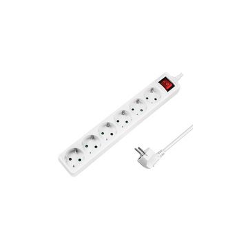 LogiLink Steckdosenleiste, 6-fach, mit Schalter, weiß
