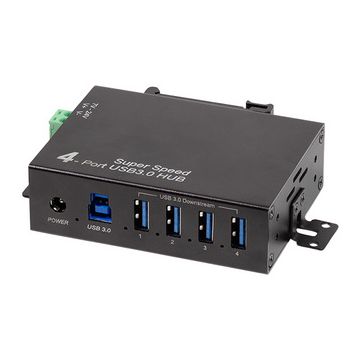LogiLink Hub industriel USB 3.0, 4 ports, noir